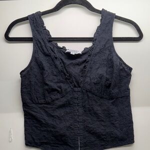 Black Eyelet Sleeveless Frankie’s Bikinis Top